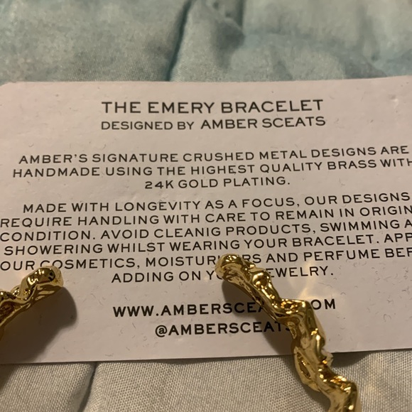 Amber Sceats Emery Cuff 24 Karat Gold Plated‎ Bangle - Picture 4 of 4